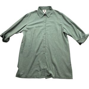 RenFrew‎ RR Large Vintage Green 3/4 Sleeve Women's Blouse Made in USA  Polyester